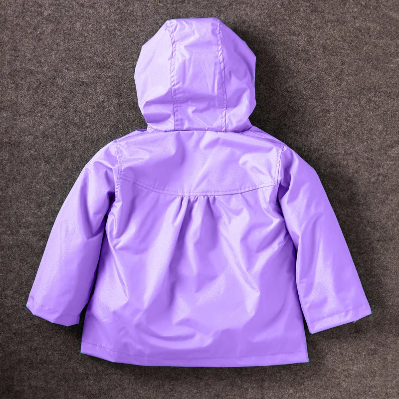 New Fashion Cute Kids Girls Cartoons Wind Rain Jacket Hooded Long Sleeve Windbreak Girl Waterproof Jacket Outwear Raincoat 2-6Y wool pea coat