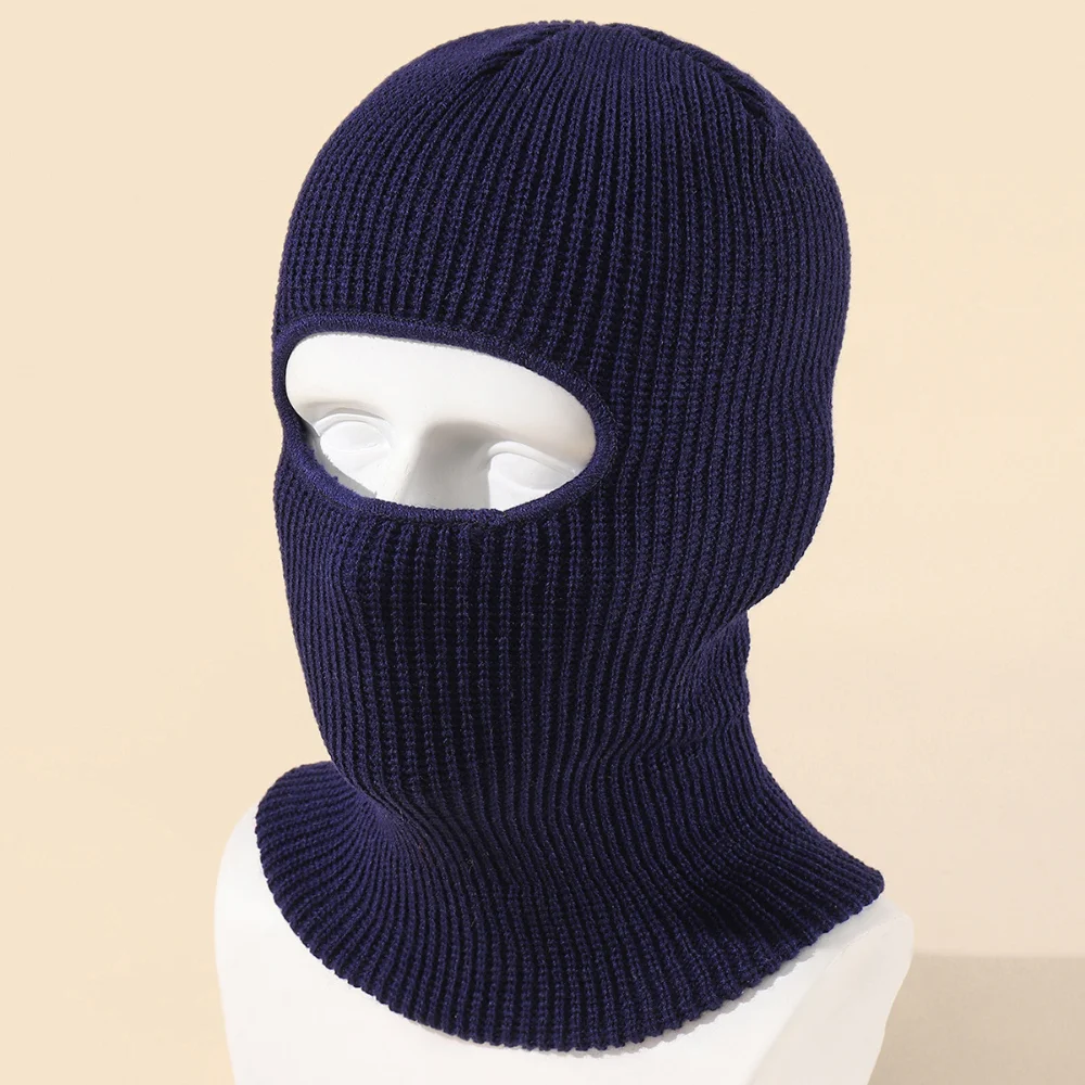 Candy Color Full Face Cover Ski Mask Hat Bear Ear Balaclava Knitted Hats Outdoor Cycling Ear Protection Hat Beanies Men balaclava mask knitted hat knitted cap knitted beanie embroidered beanies cotton beanie skullies beanies fashion beanies
