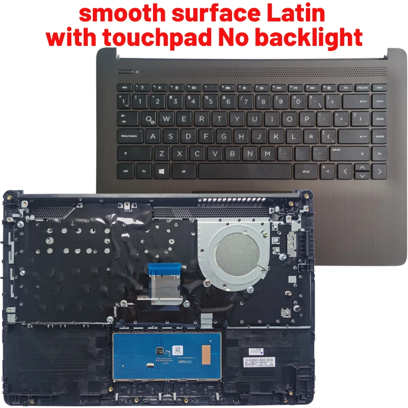 Russo Eua Reino Unido Espanhol Latino Teclado para Laptop para hp 14-cm 14-ck 14t-cm000 14-ck0001tu 14q-cs0000tu com Tampa Superior Palmrest Novo - Imagem 5
