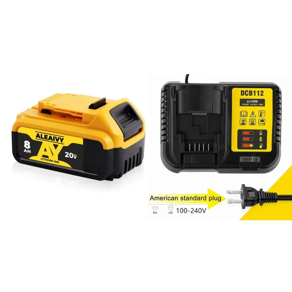 New Battery Compatible For Dewalt Power Tools 18V 8.0Ah Rechargeable Electric Tool Lithium Batteries 20V 18Volt 18v 5Ah 6Ah 8Ah 5