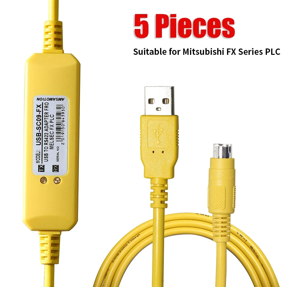 

5 Pieces USB-SC09-FX For Mitsubishi FX Series PLC Programming Cable FX0N FX1N FX2N FX0S FX1S FX3U FX3G Communication Data Cable