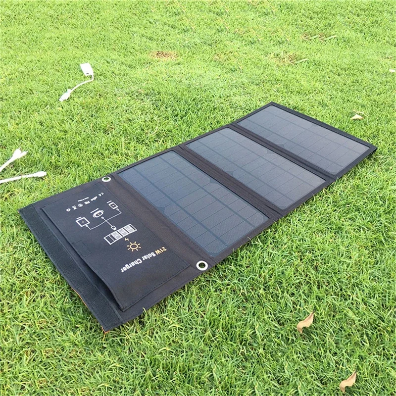 

Solar Charger 21W Power Panel with Dual USB Port Waterproof Foldable Solar Cells for Smartphones Tablets and Camping Travel