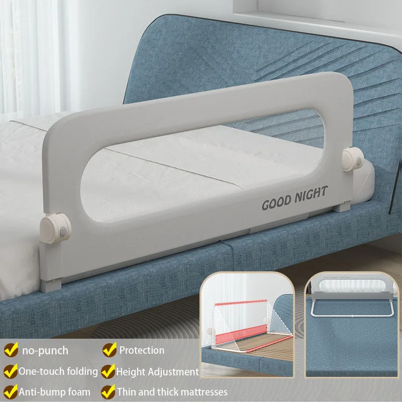 Baby Safety Bed Railing 1pc 150cm Screw-free Installation for Kid