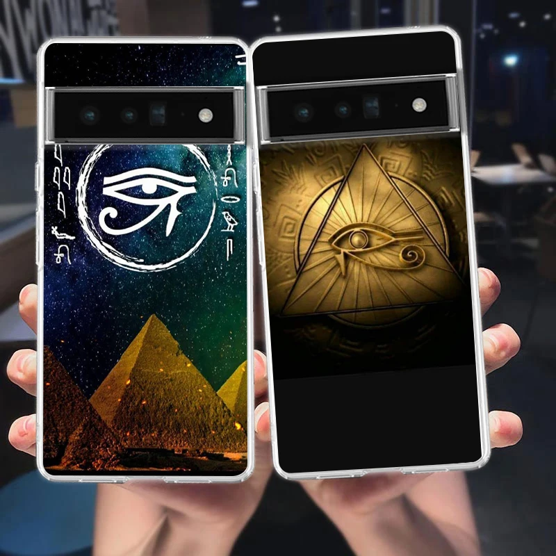 Heiliges Auge des Horus Ägypten Fresko Handyhülle für Google Pixel 8 7 6 5 4 4XL TPU 7A 6A 5A 4A 3A 3AXLPro 5G Transparente Hülle