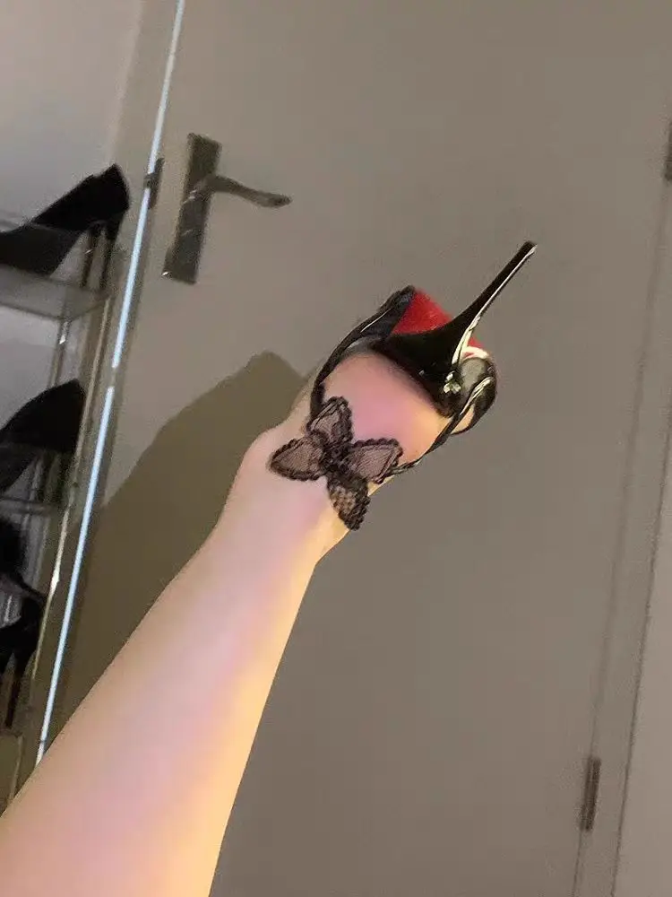 Women Sandals Sexy Lace Bowknot Thin High Heels Women Fish Mouth Elegant Designer Striptease Banquet Dress Shoes Fashion Brand Sandals Women women sandals women high heels