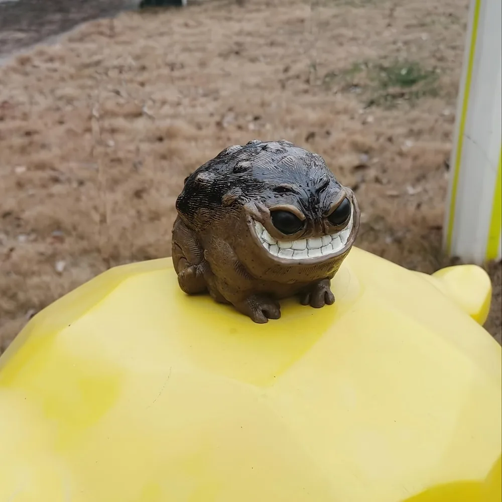 Funny Small Toad Figurine Resin Crafts Handmade African Rain Frog Statue Realistic Animal Sculpture Home Office Garden Decor