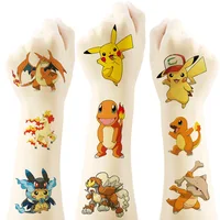 Pokemon 6 fogli 120x90mm di adesivi per tatuaggi stickers trasferelli impermeabili 2