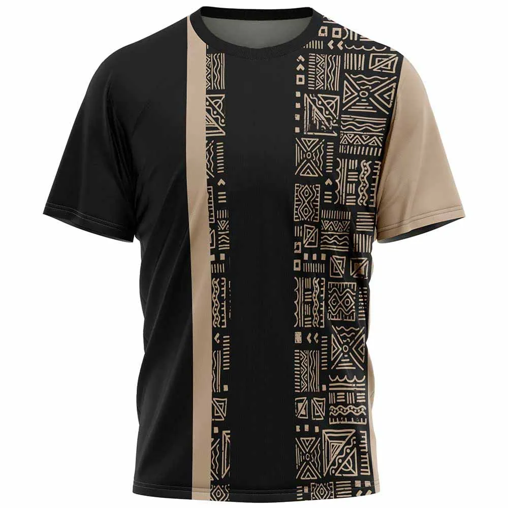 African Style T Shirt Men Short Sleeve Ethnic Tribal Dashiki