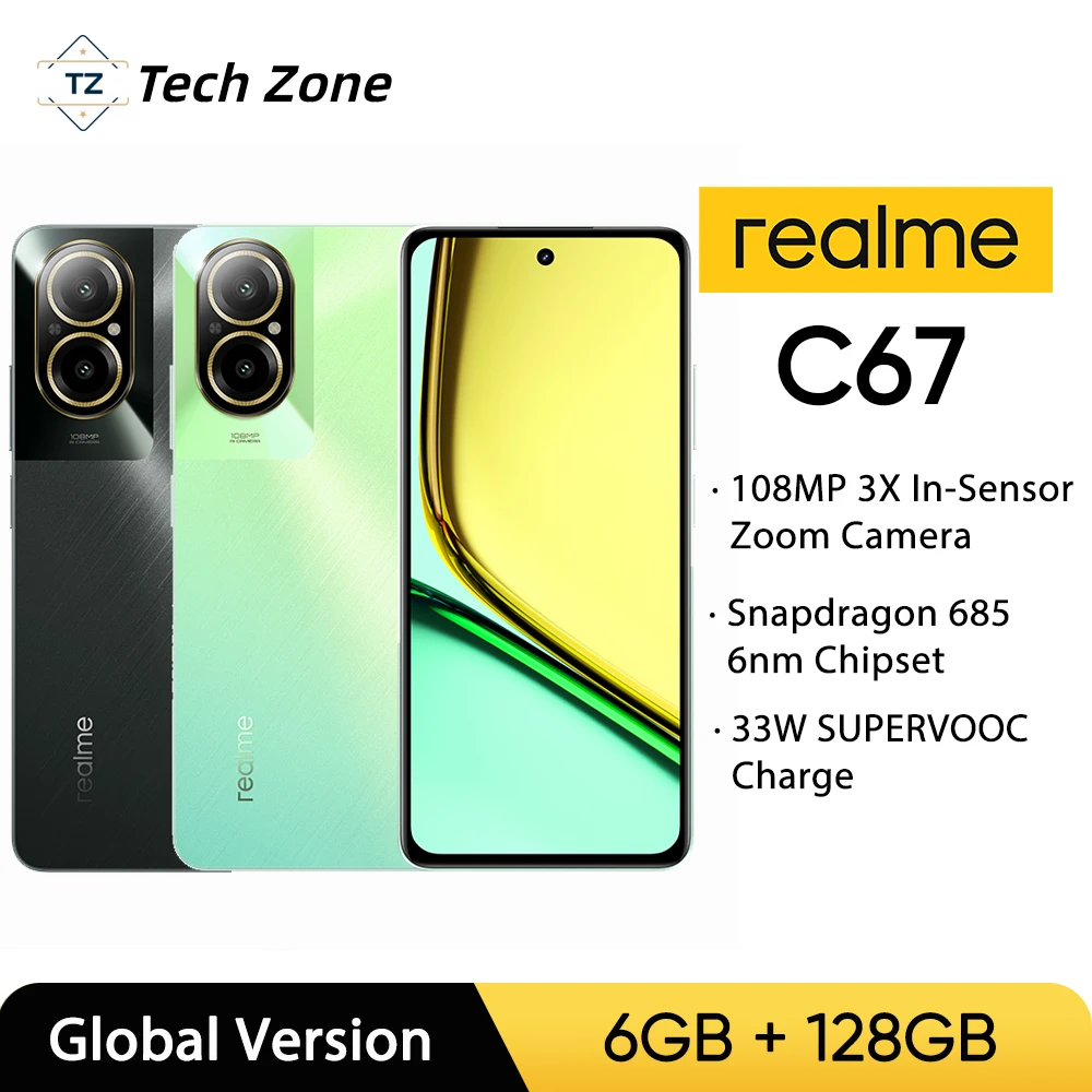 

[NEW ARRIVAL] realme C67 Snapdragon 685 Processor 108MP AI Camera 6,72'' 90Hz Display SUPERVOOC Charge 5000mAh Battery 33W