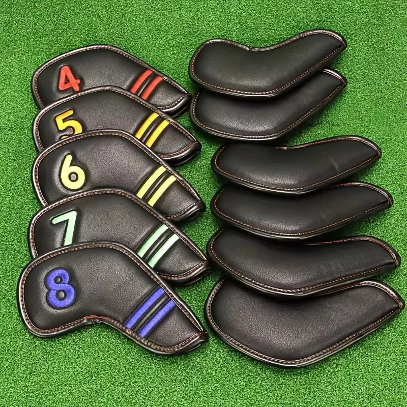 11 Golf Club Head Covers, Faux Leather, Durable, Soft Golf Club Head Covers, Magnet Closed Design, Golf Accessories 6