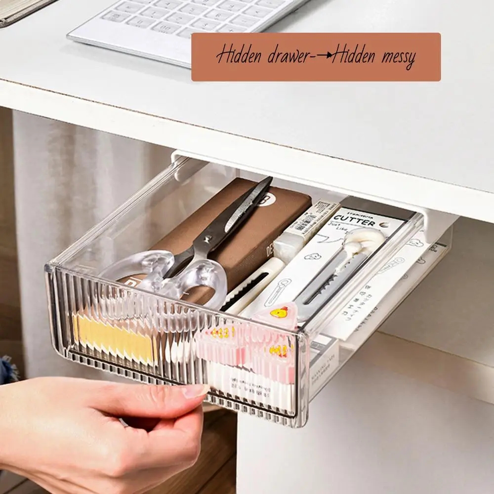 Description Picture 5 of itemUnder Desk Storage Drawers Hiddens Mounted Desk Drawer Attachable Slide-out Drawer Self-Adhesive Under Desk Drawer
