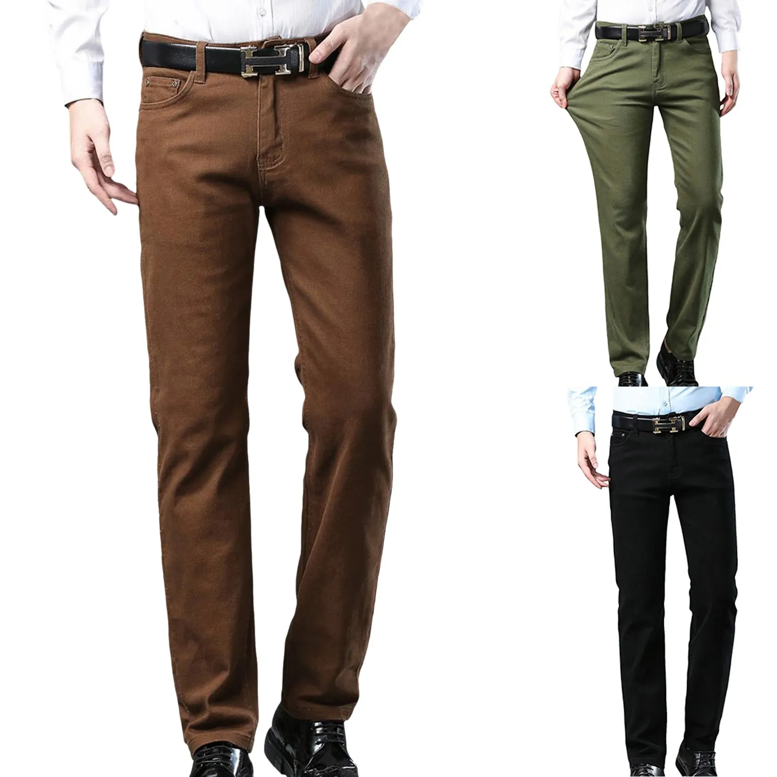 

Big House Male Jeans Regular Fit Comfort Stretch Knit Denim Jeans Straight Leg Casual Pants For Men