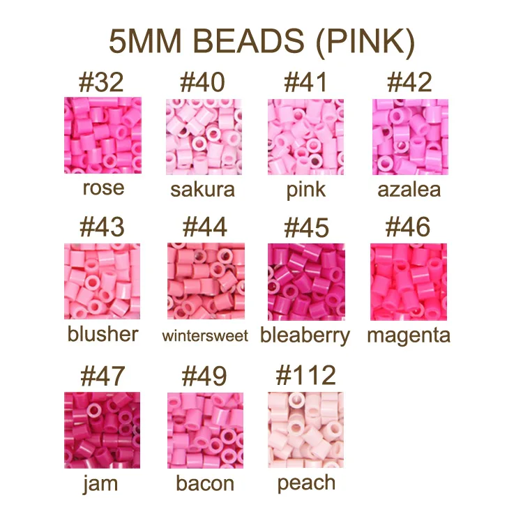 1000 PCS Pink 5mm Beads for Creative Pixel Art and DIY Puzzles