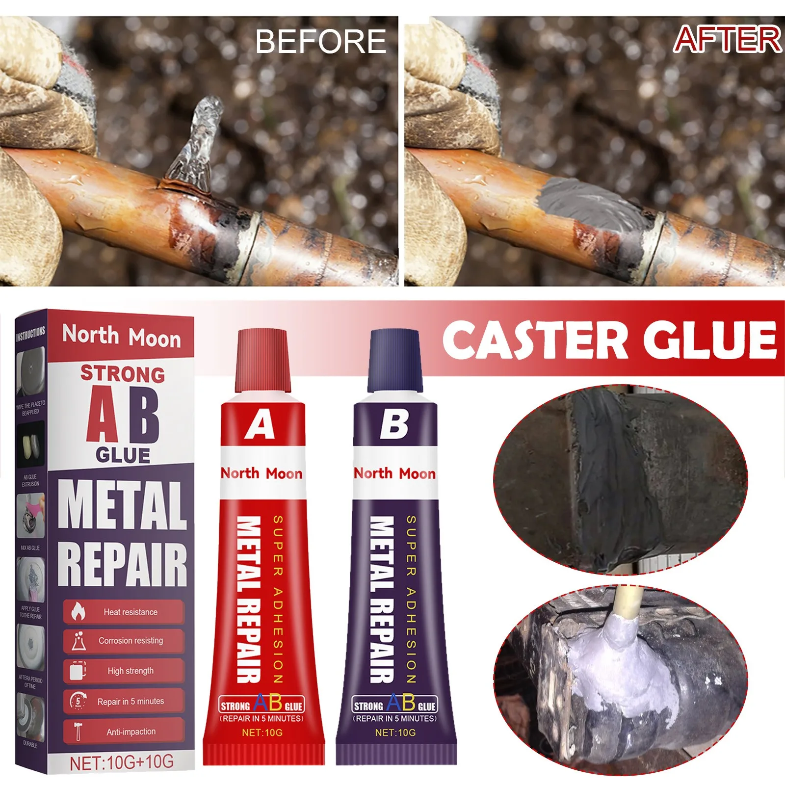 A+b Glue Casting Adhesive Industrial Repair Agent Casting Metal Cast