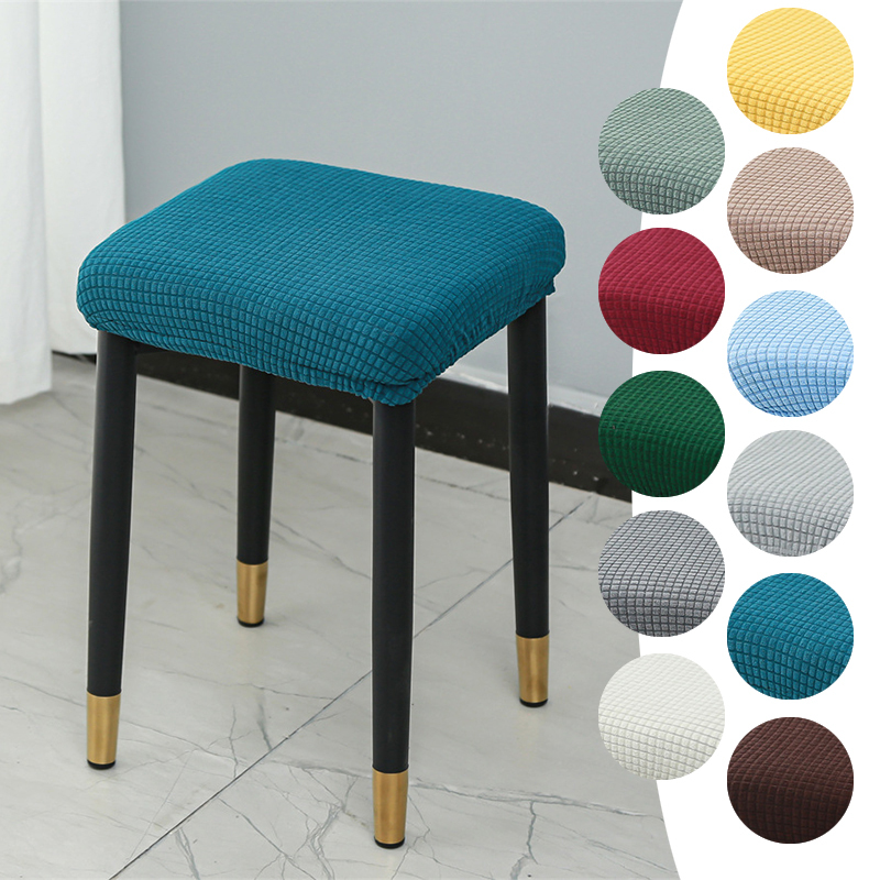 Square Elastic Bar Stool Covers Square Chair Cover Anti-Dirty Seat Covers Home Chair Protector Barstool Stretch Chair Slipcover