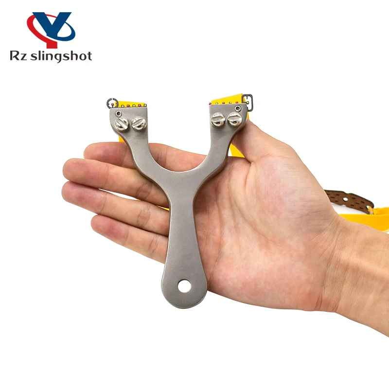 

Double Screw Large Arched Stainless Steel Alloy Slingshot Outdoor Precision Aiming With Sight With Strong Durability