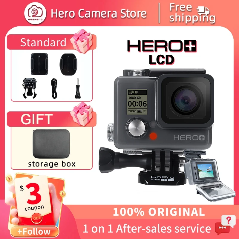 GoPro HERO+Plus液晶画面アクションカメラワイヤレス広角40 m潜水 