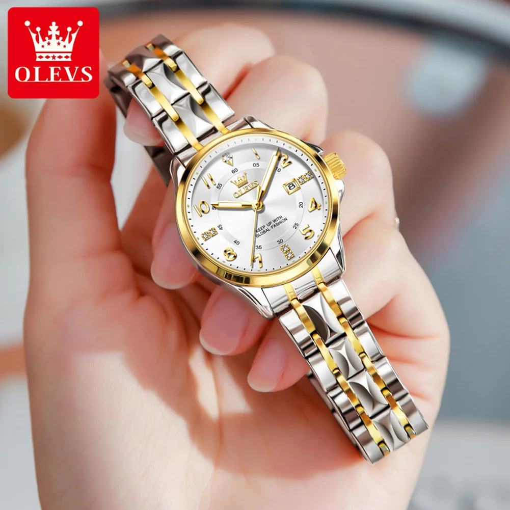 OLEVS elegant ladies' watches fashion trend 30m waterproof quartz watch for women calendar brand luminous genuine wristwatch - 3