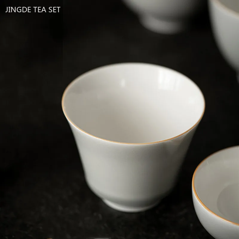 1pc Japanese Ceramic Tea Cup Hand-made Portable Small Tea Bowl Teaware Accessories Home Beauty Master Cup Zen Teacup