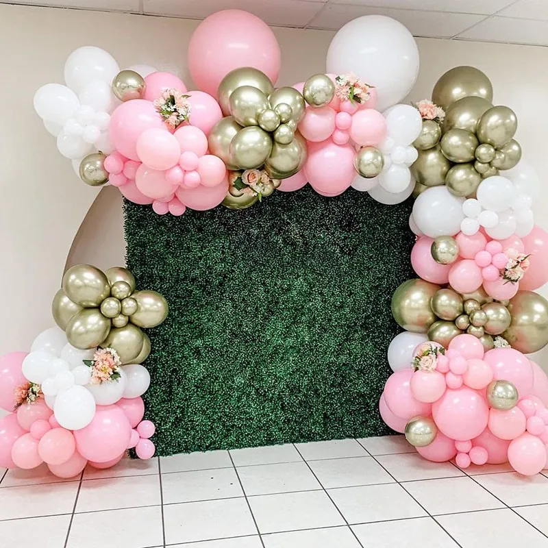 White Gold Balloon Garland Arch Kit For Birthday Wedding Party Decoration