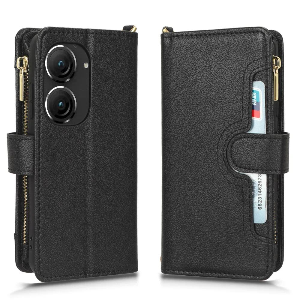 

Flip Many Card Slot Wallet Magnetic buckle Phone Case For Asus Zenfone 10 Fall prevention Leather Phone Bags For Asus Zenfone 9