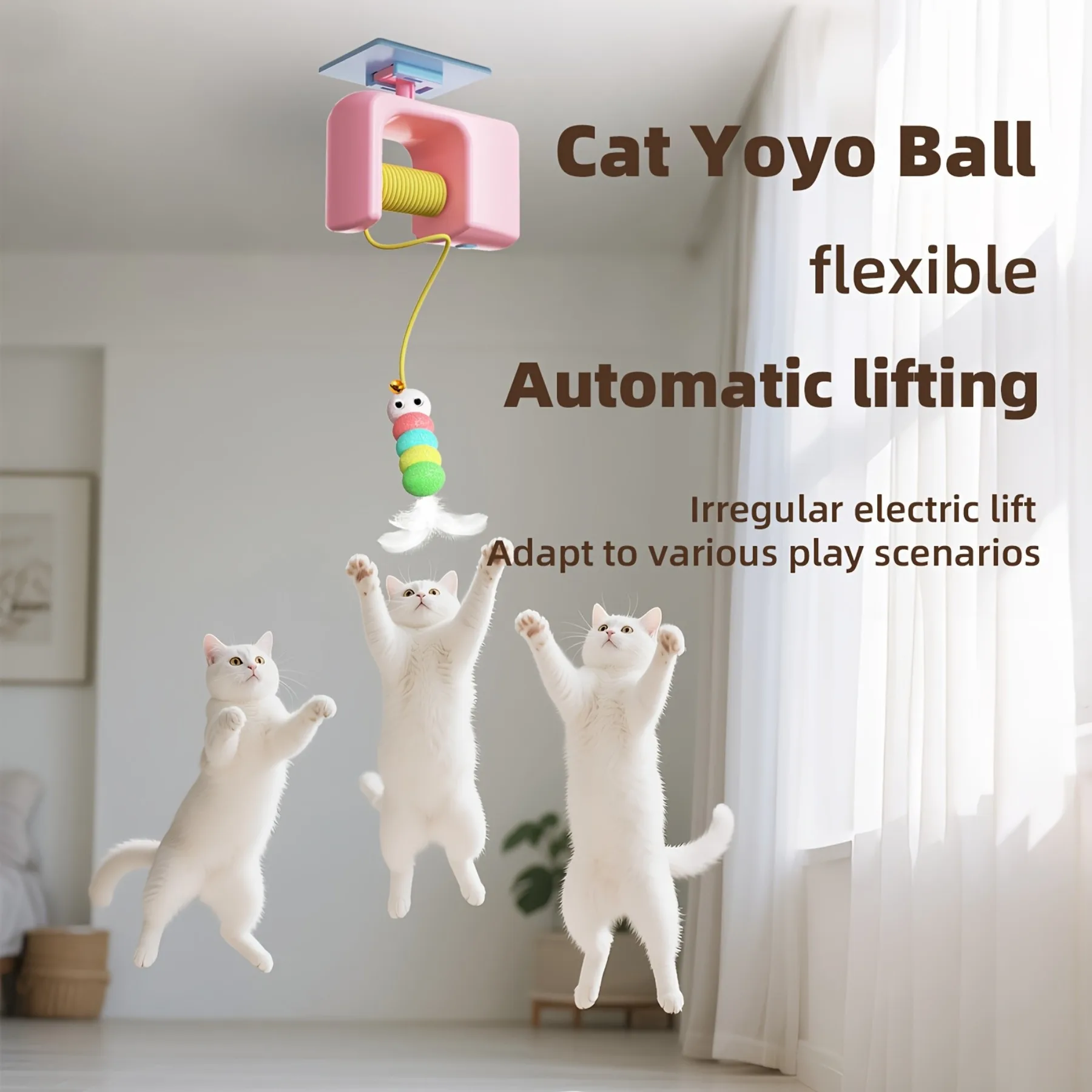 Interactive Cat Toy Elastic Rope Automatic Flying Bird