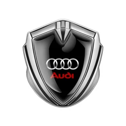 Sleek 3D Metal Car Emblem Badge Sticker Decoration (Silver AUDI)