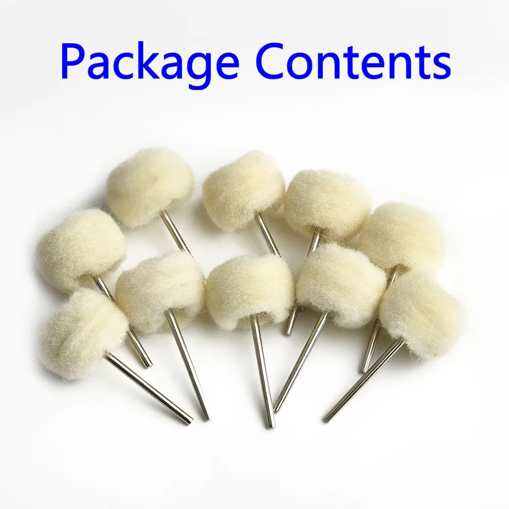 10pcs Mini Drill Abrasive Brush 2.35mm Shank Wool ing Polishing Wheel Brush Rotary Tool Machine Burr Rust Removal
