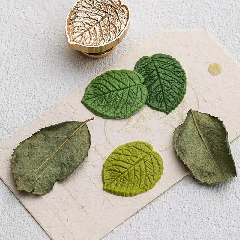 Leaf Texture Series Wax Seal Stamp Irregular Shape Brass Relief Stamp Head for Scrapbook Envelopes Invitations Gift Cards Decor