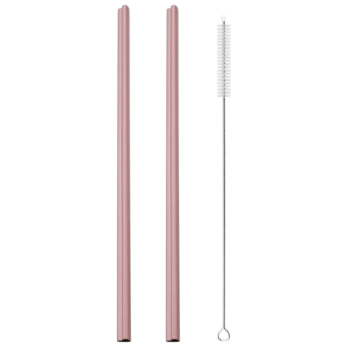 Heart-Shaped Stainless Steel Reusable Straw Set with Cleaning Brush