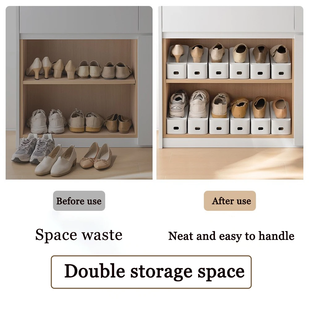 Adjustable Shoe Stacker Shoe Slots Organizer Slots Space Saver Double Deck Rack Holder For Closet Organization