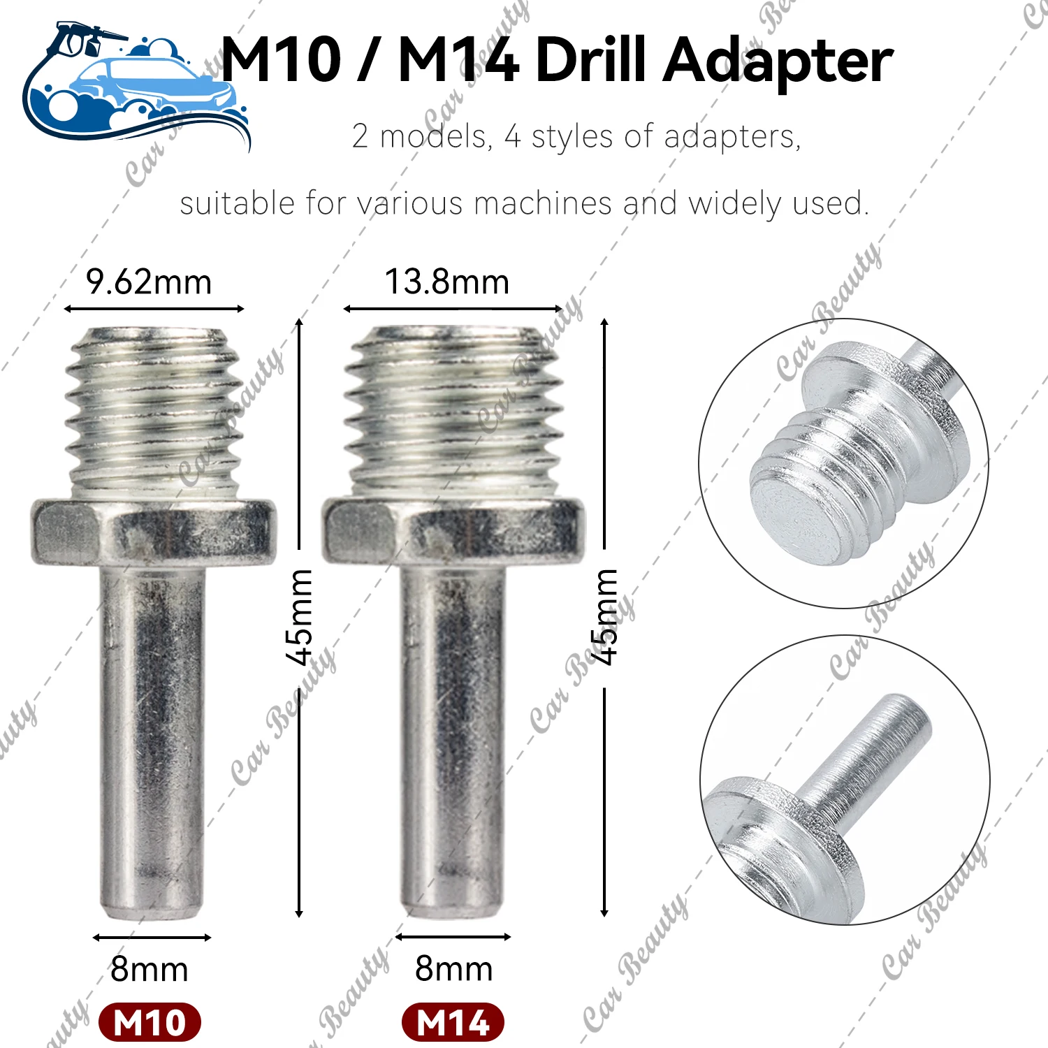 M3 M6 M10 M14 Hex Connecting Adapter Thread Conversion Rod Electric Drill Angle Grinder Screw For Backing Pad Polishing Disc 3
