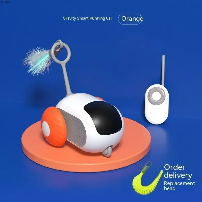 Cat Toy Pet Toys ATUBAN Remote Smart Cat Toy Active Rolling Car Replaceable Car Rechargeable Wicked Car Indoor Cats/Kitten Small Dogs