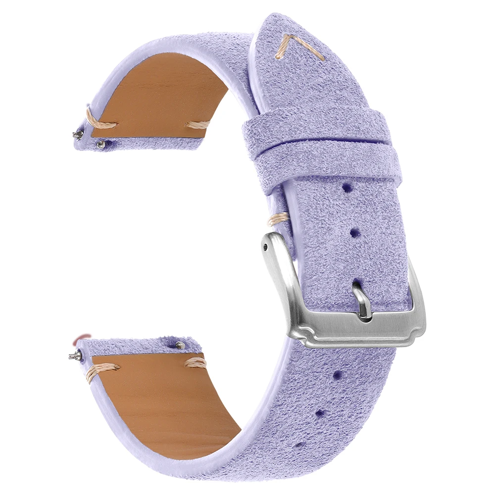 Vintage Brown Suede Wristband Watch Strap - Soft Calfskin Bracelet