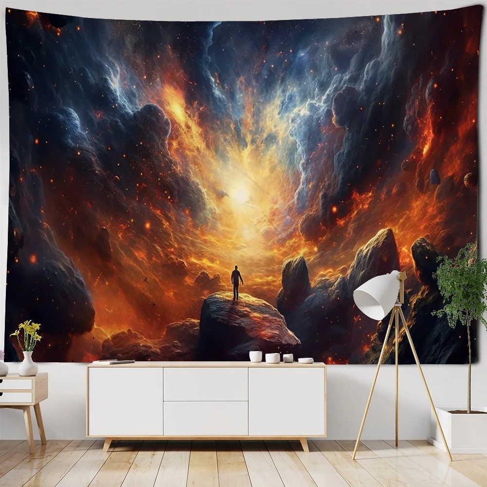 

Galactic Cosmic tapestry, dreamy starry sky wall hanging, abstract art, mysterious dormitory, living room, home art decoration