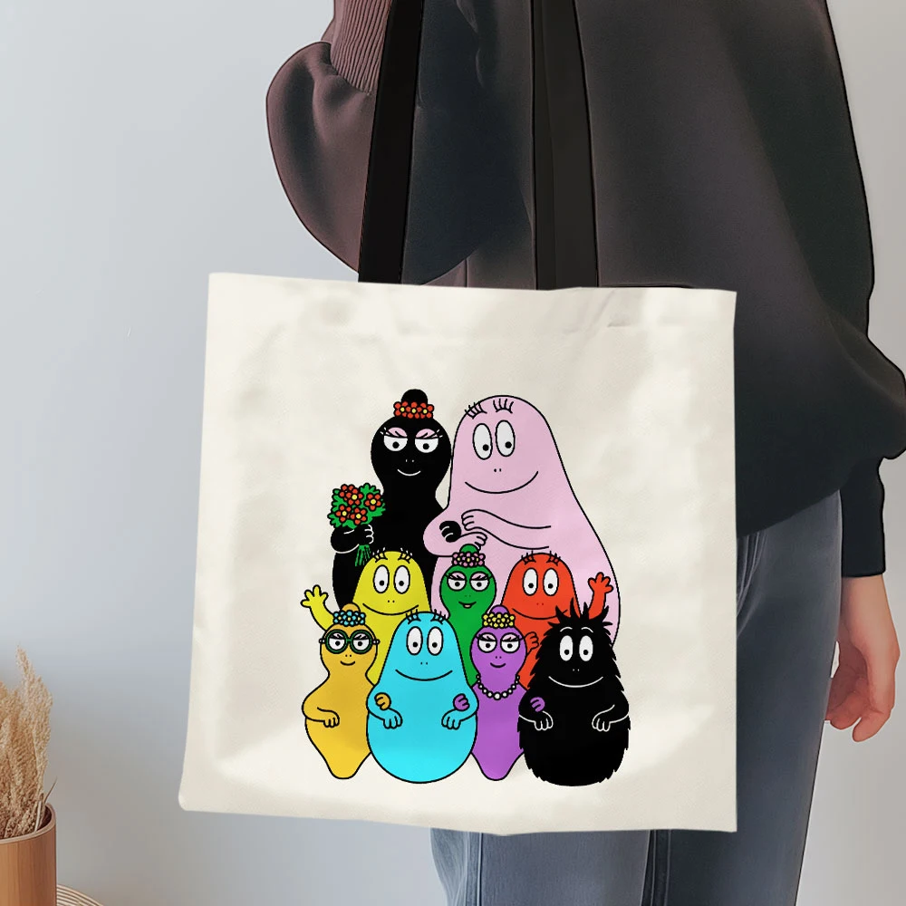 1-teilige Cartoon Barbapapa Gilrs große Kapazität College-Handtasche Damen Shopper-Taschen Einkaufstasche Einkaufstasche Umhängetasche – Detail 9