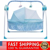 Portable Electric Baby Cradle Crib Auto-Swing Bassinet  Rocking Cot Infant Baby Sleeping Bed&Music 1