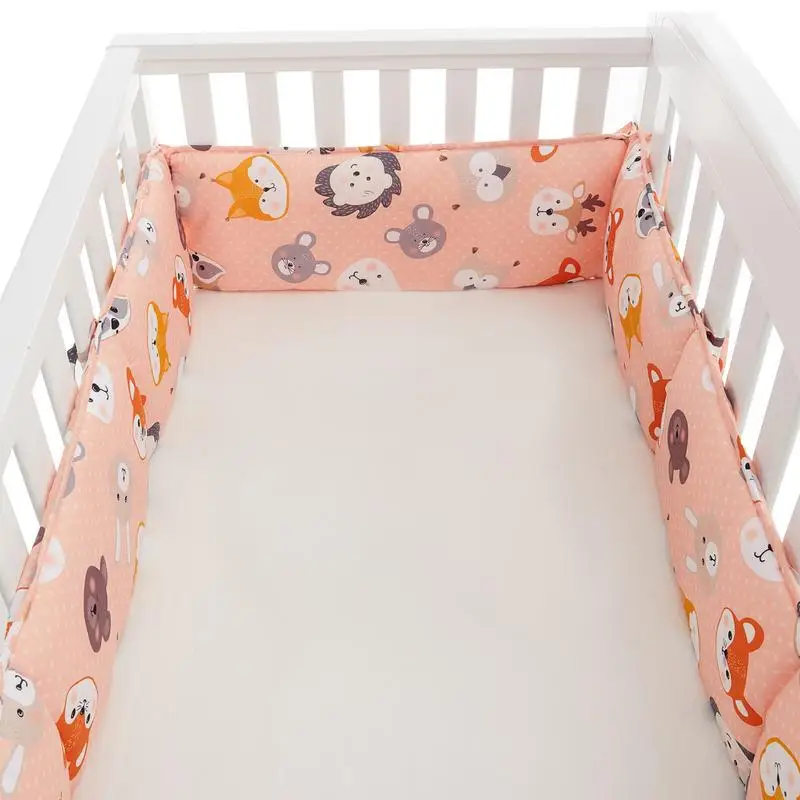 

Cotton Baby Head Protector 132x24cm 4pcs Breathable Soft Comfortable Baby Crib Pads Cot Liner Lining Protector