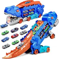 Transport Dinosaur Truck Toys Foldable Track Alloy Transforming Dinosaur Carrier Ejection Cars Toy Puzzle Gift for Kids Toddle 1