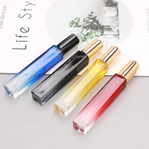 10ml Round/Square Glass Perfume Bottle Portable Travel Aluminum Atomizer Empty Cosmetic Container Sample Perfume Bottle