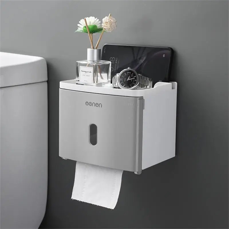 1/2/4PCS Toilet Paper Holder Waterproof Storage Box Wall Mounted Toilet Roll Dispenser Portable Toilet Paper Holder Bathroom images - 6