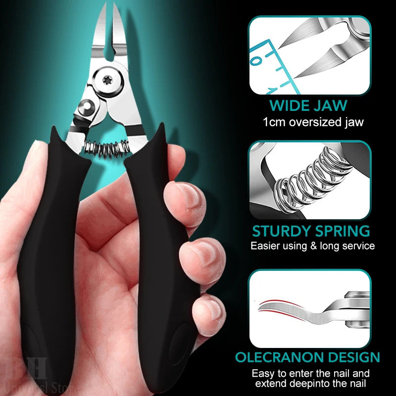 1Pcs Toenail Clippers for Thick Ingrown Toenails Large Handle Stainless Steel Nail Clipper Cutters Pedicure Tools 5