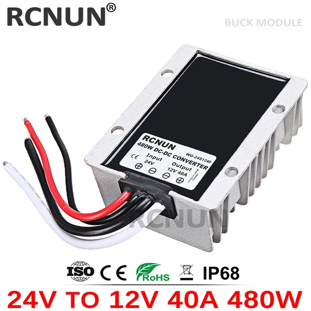 Reliable Product 24v To 12v 30a 40a Step Down Dc Dc Converter 24 Volt To 12 Volt Dc-dc Buck Module Rcnun With Ce Rohs - Inverters & Converters -