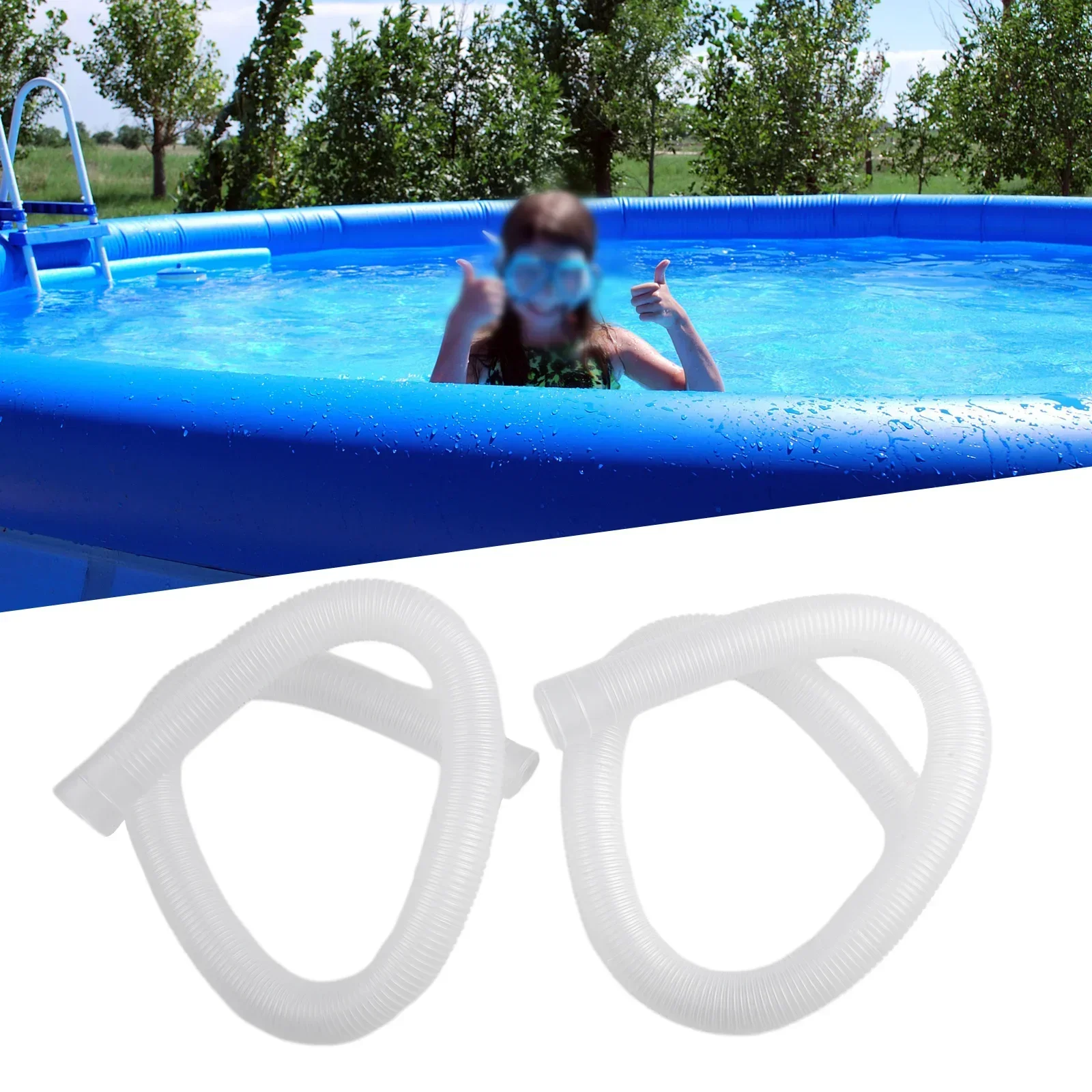 2pcs 32mm Pool Pump Replacement Hose Swimming Pool Accessory Pool Hoses For Above Ground Pool Pump Replacement Hose Filter Pump Swimming Parts For Filtration Accessories