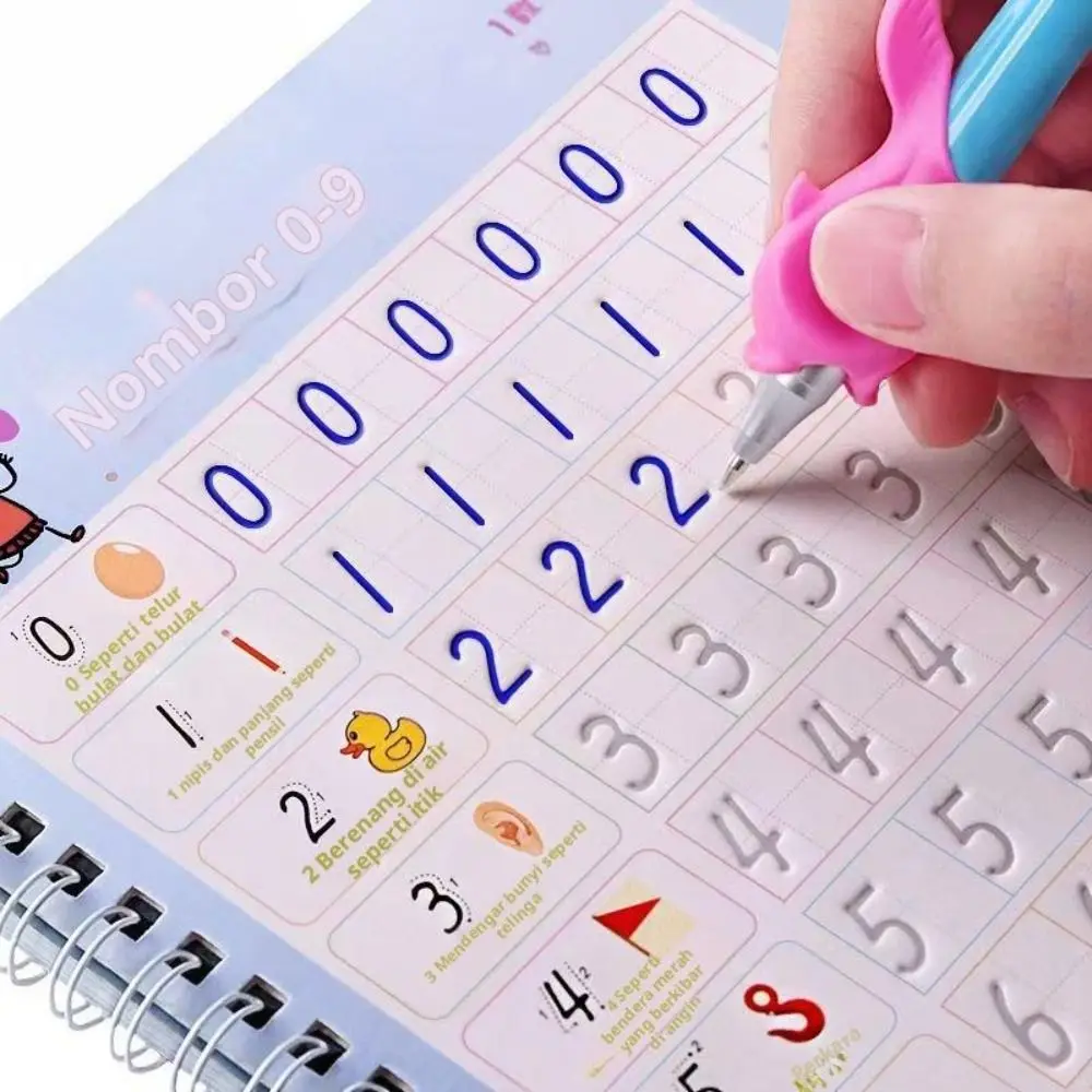 Portable English Groove Copybook for Children Control Pen Training Book English Letter Calligraphy Book