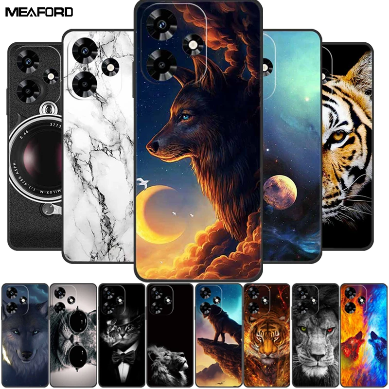 Per Infinix Hot 30 Free Fire Case X6831 Wolf Lion Soft Tpu Silicone Fundas Per Infinix Hot30 Free Fire Covers Painted Capas Cute
