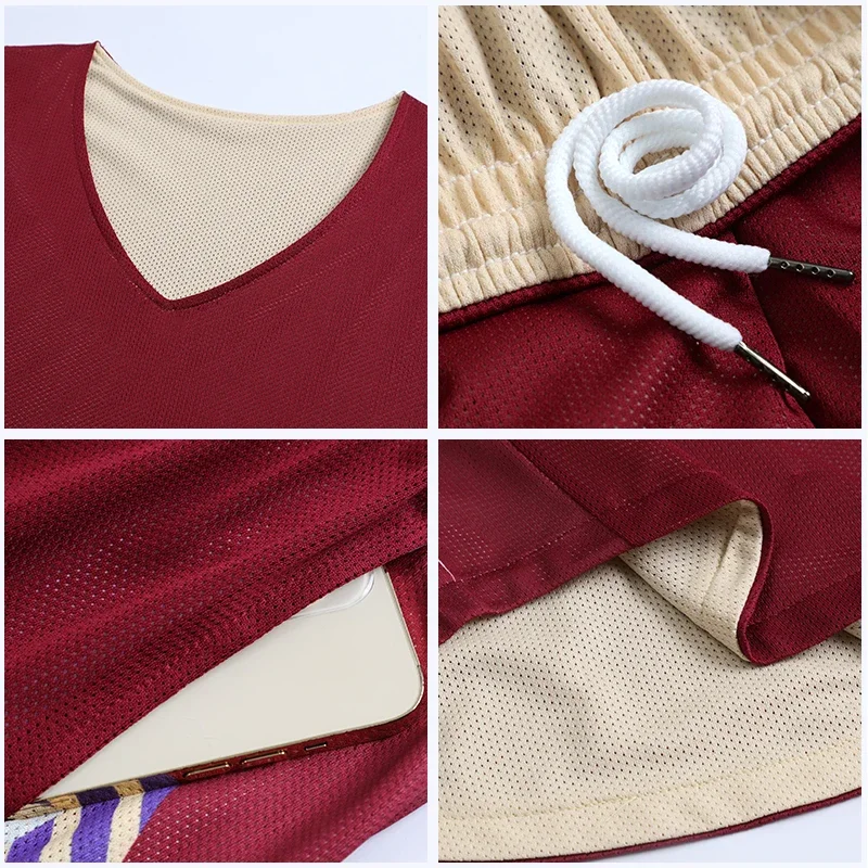 Men Youth Basketball Jerseys Printed Reversible Mesh Blank Basketball Uniform Kids Reversible Shirt JLS-A035