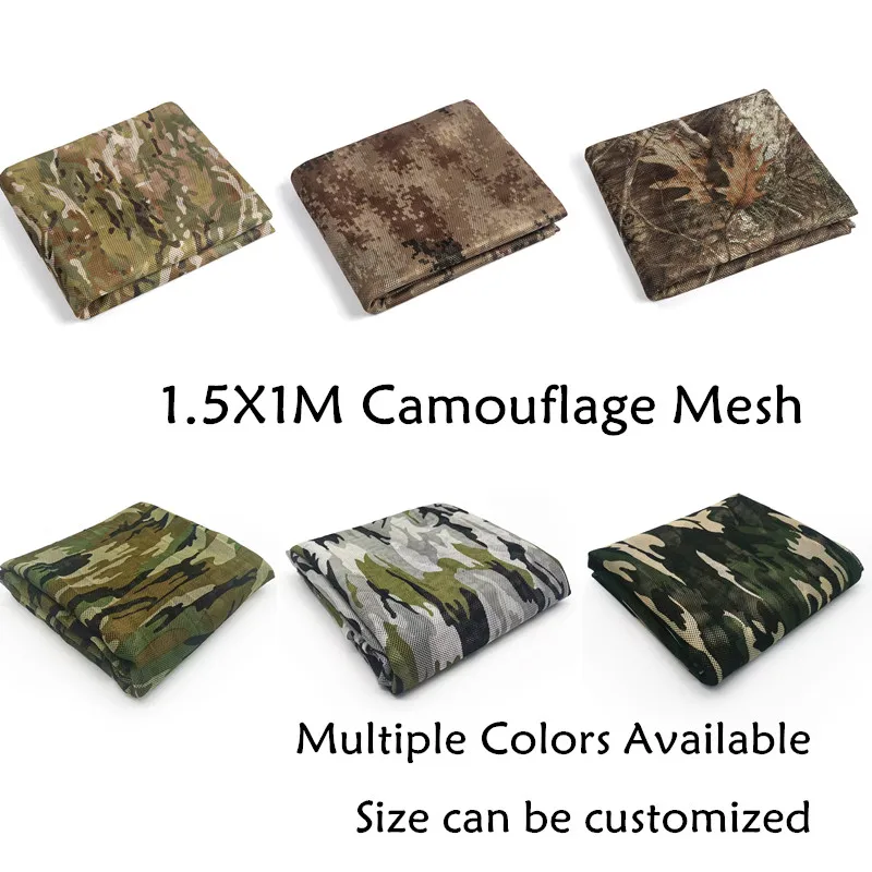 300D Camouflage Juta Tessuto A Rete Sun Shelter Ombra Camo Net Garden Fence Decorazione Outdoor 1.5M Di Larghezza Copertura Della Tenda Da Sole