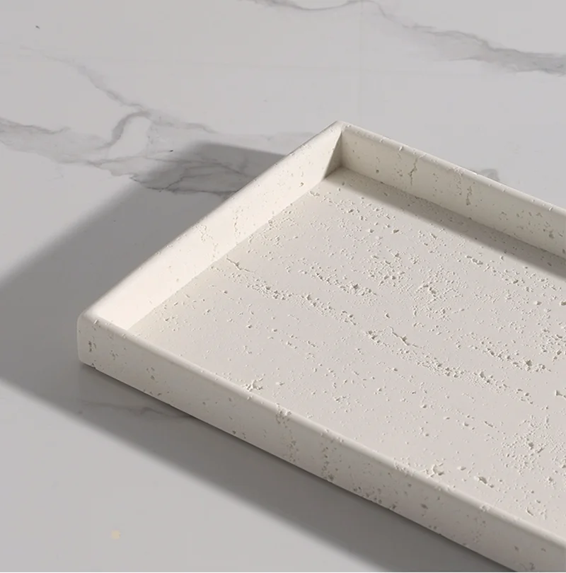 Rice White Hole Limestone Aromatherapy Diffusion Tray, Jewelry Tray, Bathroom Decoration, Dressing Table Tray, Natural Marble 5