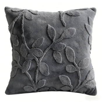 Spring Leaves 3D Jacquard Velvet Throw Pillow 1